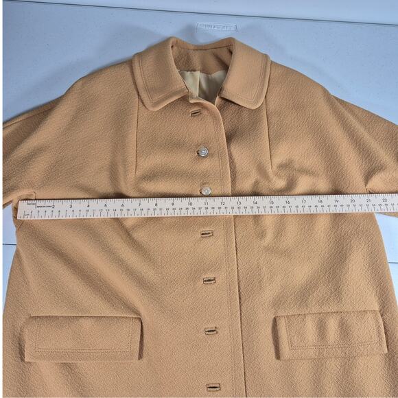Ruby Rose USA 1960's Yellow Gold Tan Lined Vintage Coat House Coat Size Medium - Picture 6 of 7